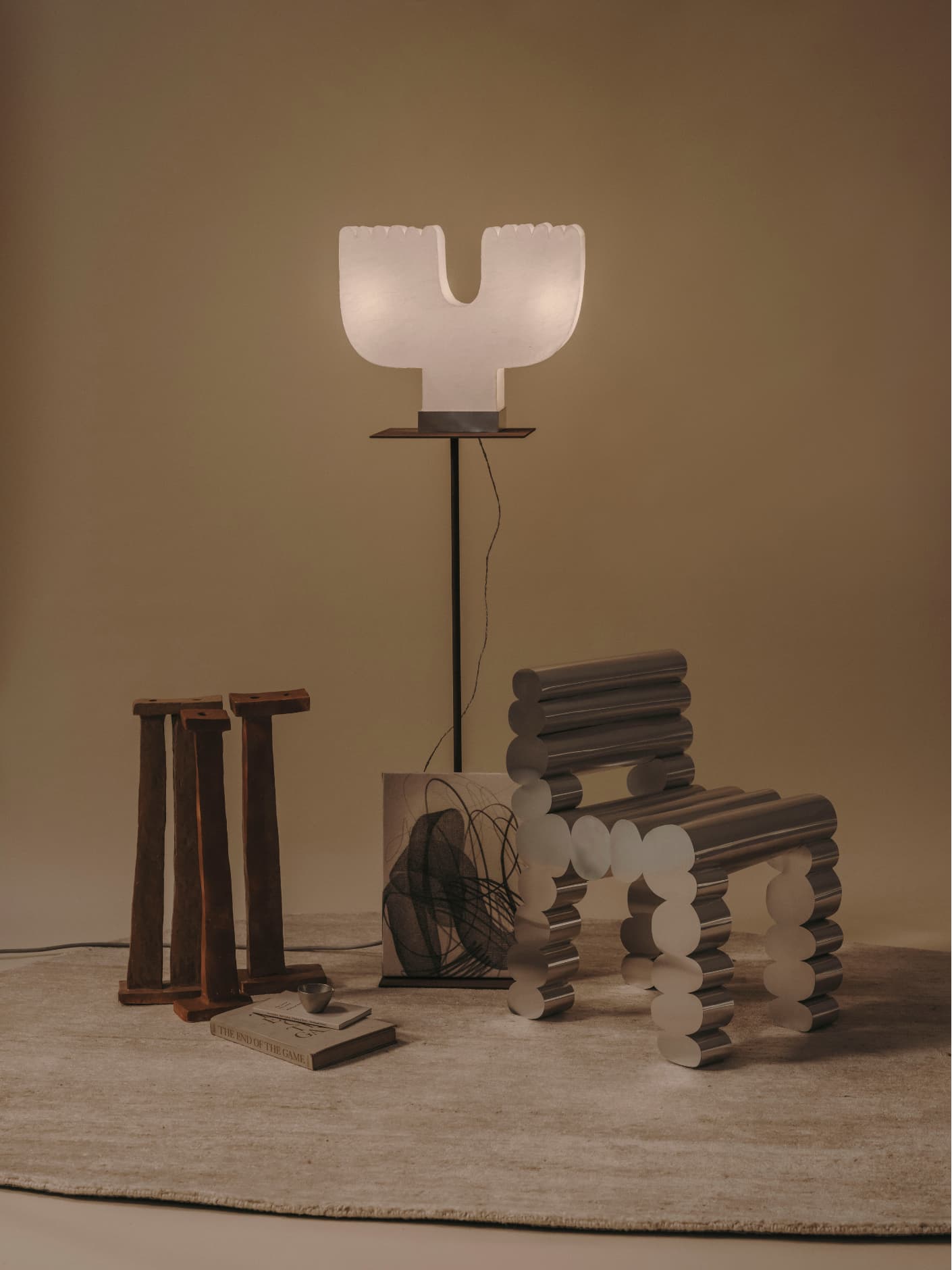 Kilzi-lighting_Designer-Lamp_Collectible-design_Spanish-designer_Design-Miami_Mush-Lamps_Organic-design_Brutalist-design_Contemporary-lighting_Nature-inspired-design_Design-table-Lamp_paper-Lamp_The-Yay-Lamp_1